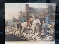 Oude engelse prent outside of a country alehouse - afbeelding 2 van  6