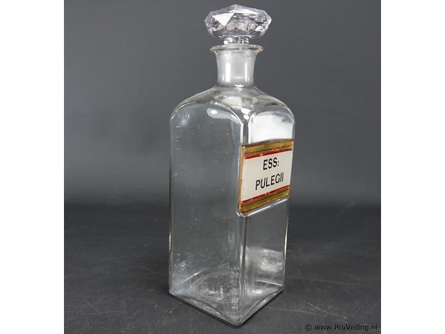 Oude glazen apothekers pot - afbeelding 2 van  5