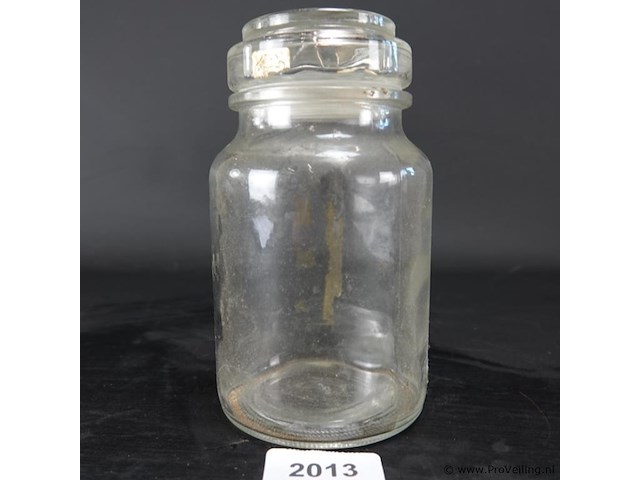 Oude glazen dekselpot - afbeelding 2 van  5