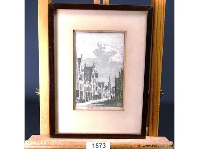 Oude gravure het stadhuis te tiel 1728 - afbeelding 1 van  5