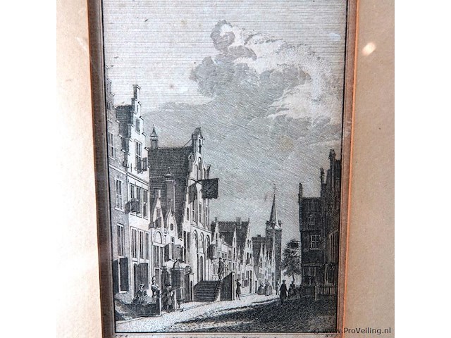 Oude gravure het stadhuis te tiel 1728 - afbeelding 2 van  5