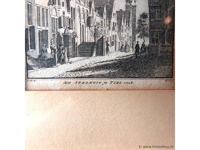 Oude gravure het stadhuis te tiel 1728 - afbeelding 3 van  5