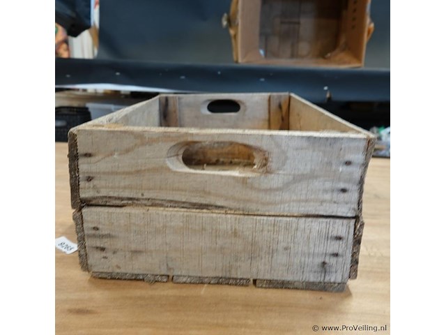 Oude houten koffiekist - afbeelding 4 van  5