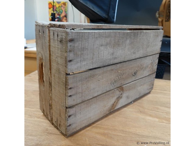 Oude houten koffiekist - afbeelding 5 van  5