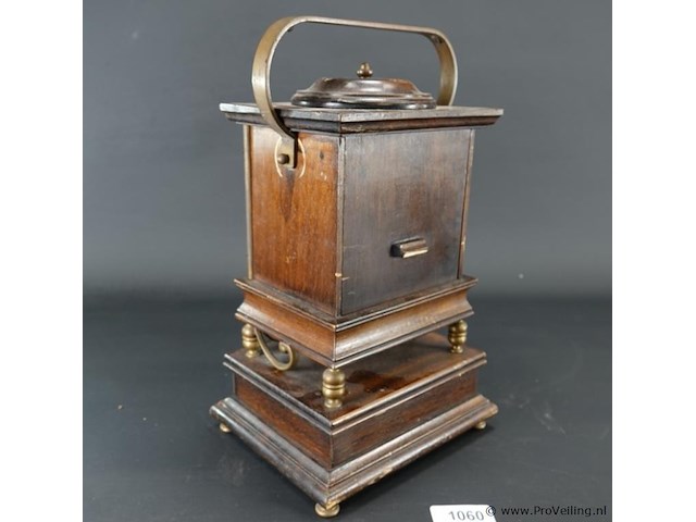 Oude houten tafelklok - afbeelding 4 van  5