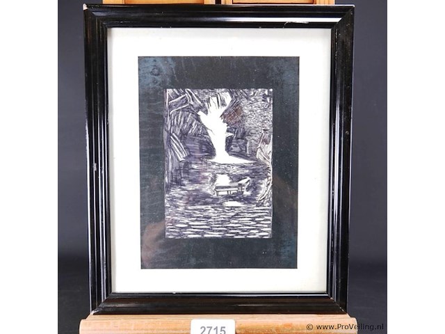 Oude houtsnede - afbeelding 1 van  5