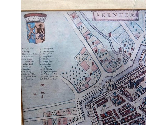 Oude kaart aernhem - afbeelding 3 van  5