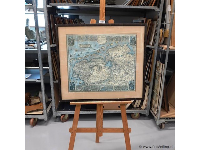 Oude kaart frisia, groninghe - afbeelding 1 van  5