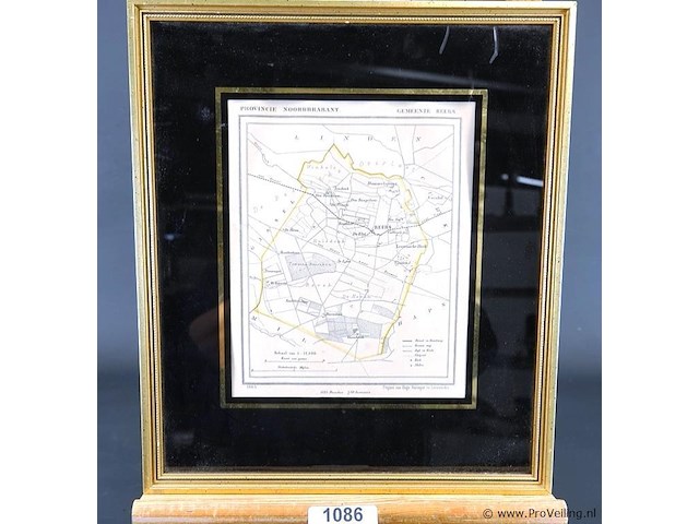 Oude kaart gemeente beers - afbeelding 1 van  5