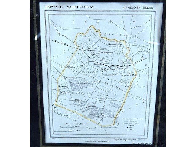 Oude kaart gemeente beers - afbeelding 2 van  5
