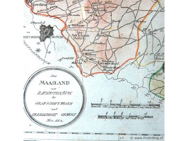Oude kaart maasland - afbeelding 3 van  5