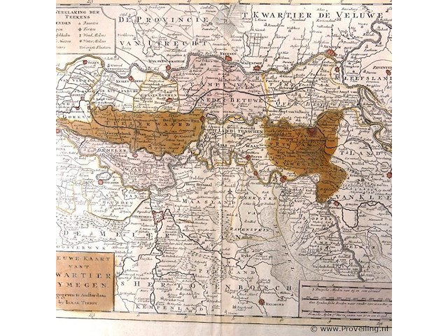 Oude kaart midden nederland - afbeelding 2 van  5