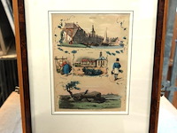 Oude kleuren druk drentse steden - afbeelding 1 van  5