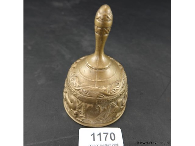 Oude koper/messing tafelbel - afbeelding 2 van  5