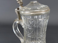 Oude kristallen kroes met tinnen deksel - afbeelding 4 van  5