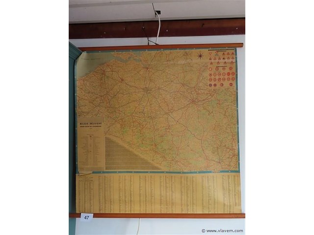 Oude landkaart belgië - afbeelding 1 van  3