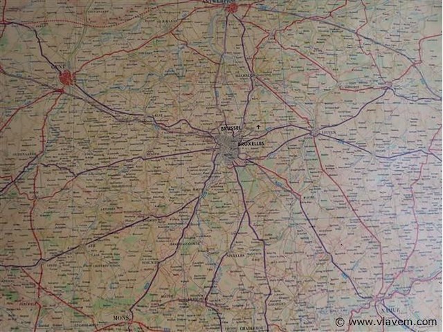Oude landkaart belgië - afbeelding 2 van  3