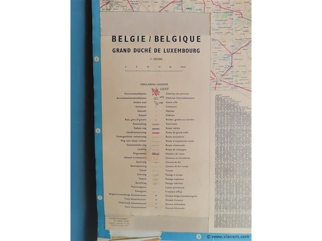 Oude landkaart belgië - afbeelding 3 van  3