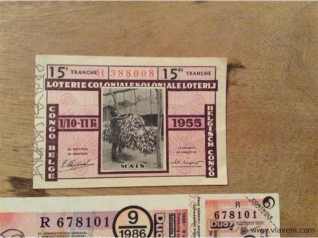 Oude loterij biljetten - afbeelding 2 van  3