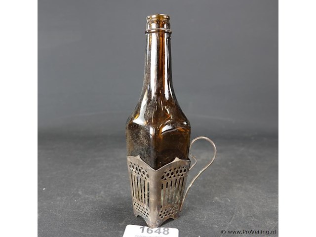 Oude maggifles in verzilverde houder - afbeelding 1 van  3