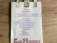 Oude menukaart top -bronnen - afbeelding 1 van  3