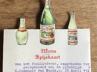 Oude menukaart top -bronnen - afbeelding 2 van  3