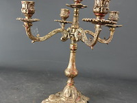 Oude messing kandelaar - afbeelding 2 van  5