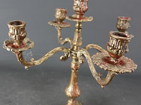 Oude messing kandelaar - afbeelding 4 van  5