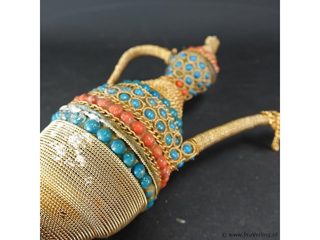 Oude messing marokkaanse kan gelardeerd met edelstenen - afbeelding 5 van  5