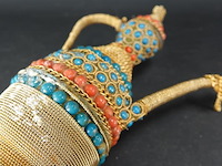 Oude messing marokkaanse kan gelardeerd met edelstenen - afbeelding 5 van  5