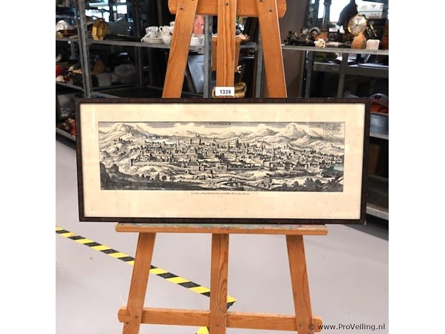 Oude panoramische gravure van jeruzalem - afbeelding 1 van  5