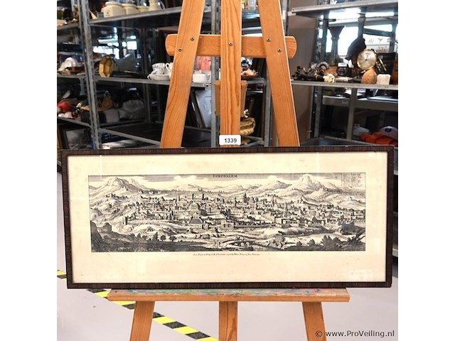 Oude panoramische gravure van jeruzalem - afbeelding 2 van  5