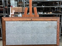 Oude religieuze voorstelling in fraaie gesneden houten lijst - afbeelding 5 van  5