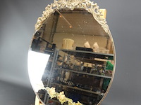 Oude spiegel in brons/messing lijst - afbeelding 1 van  5