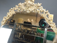 Oude spiegel in brons/messing lijst - afbeelding 3 van  5