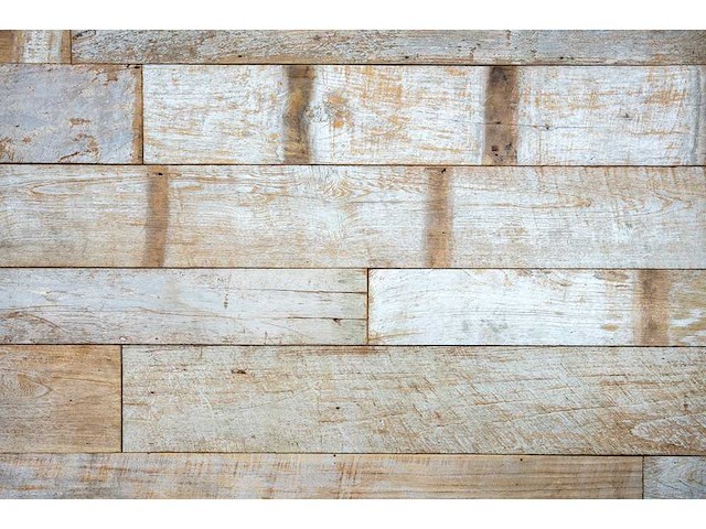 Oude teak planken white (6x) - afbeelding 1 van  2