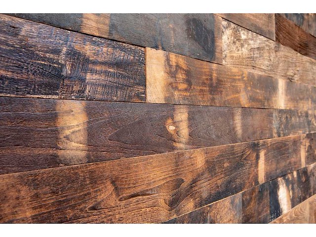 Oude teakplanken charcoal (3x) - afbeelding 2 van  2