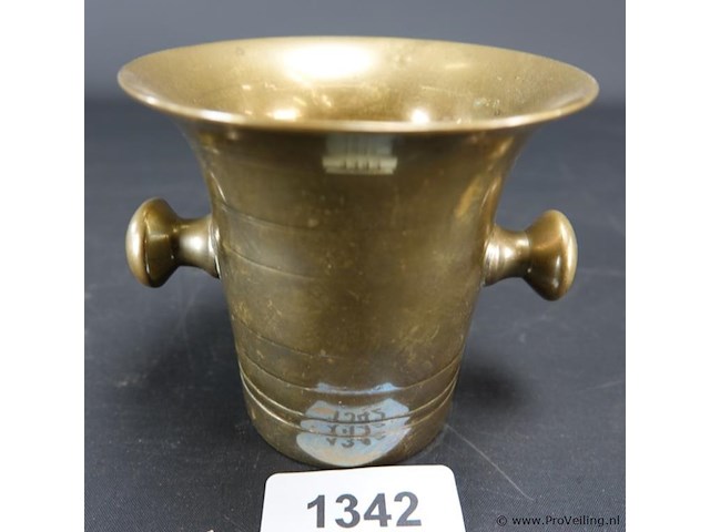 Oude/antieke bronzen vijzel - afbeelding 1 van  5