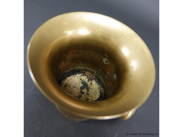Oude/antieke bronzen vijzel - afbeelding 3 van  5
