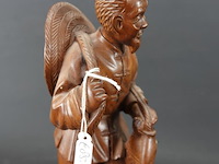 Oude/antieke in rozenhout gesneden chinese visserman - afbeelding 4 van  5