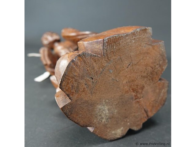 Oude/antieke in rozenhout gesneden chinese visserman - afbeelding 5 van  5