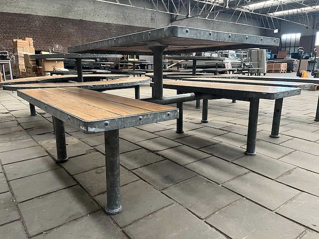 Outdoor picknicktafel met stalen frame (5x) - afbeelding 10 van  10