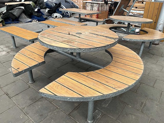 Outdoor picknicktafel met stalen frame (5x) - afbeelding 2 van  10