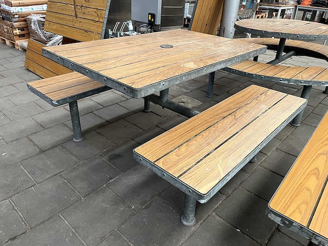 Outdoor picknicktafel met stalen frame (5x) - afbeelding 3 van  10