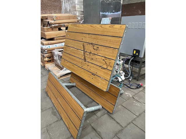 Outdoor picknicktafel met stalen frame (5x) - afbeelding 5 van  10