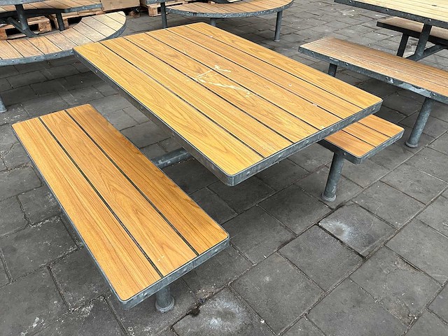 Outdoor picknicktafel met stalen frame - afbeelding 3 van  3
