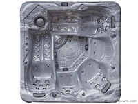 Outdoor spa 5-persoons 220x220 cm - grijs bad / grijze zijkant - incl. bluetooth & wifi - afbeelding 1 van  57