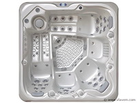 Outdoor spa 5-persoons 220x220 cm - grijs bad / grijze zijkant - incl. bluetooth & wifi - afbeelding 22 van  57