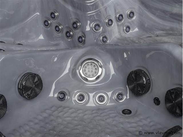 Outdoor spa 5-persoons 220x220 cm - grijs bad / grijze zijkant - incl. bluetooth & wifi - afbeelding 23 van  57