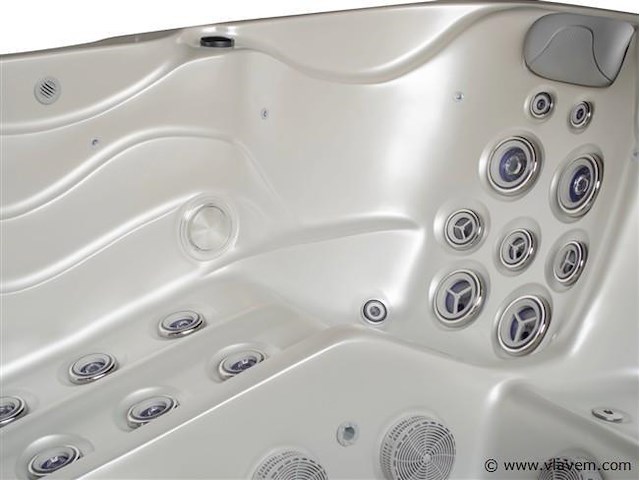 Outdoor spa 5-persoons 220x220 cm - grijs bad / grijze zijkant - incl. bluetooth & wifi - afbeelding 42 van  57